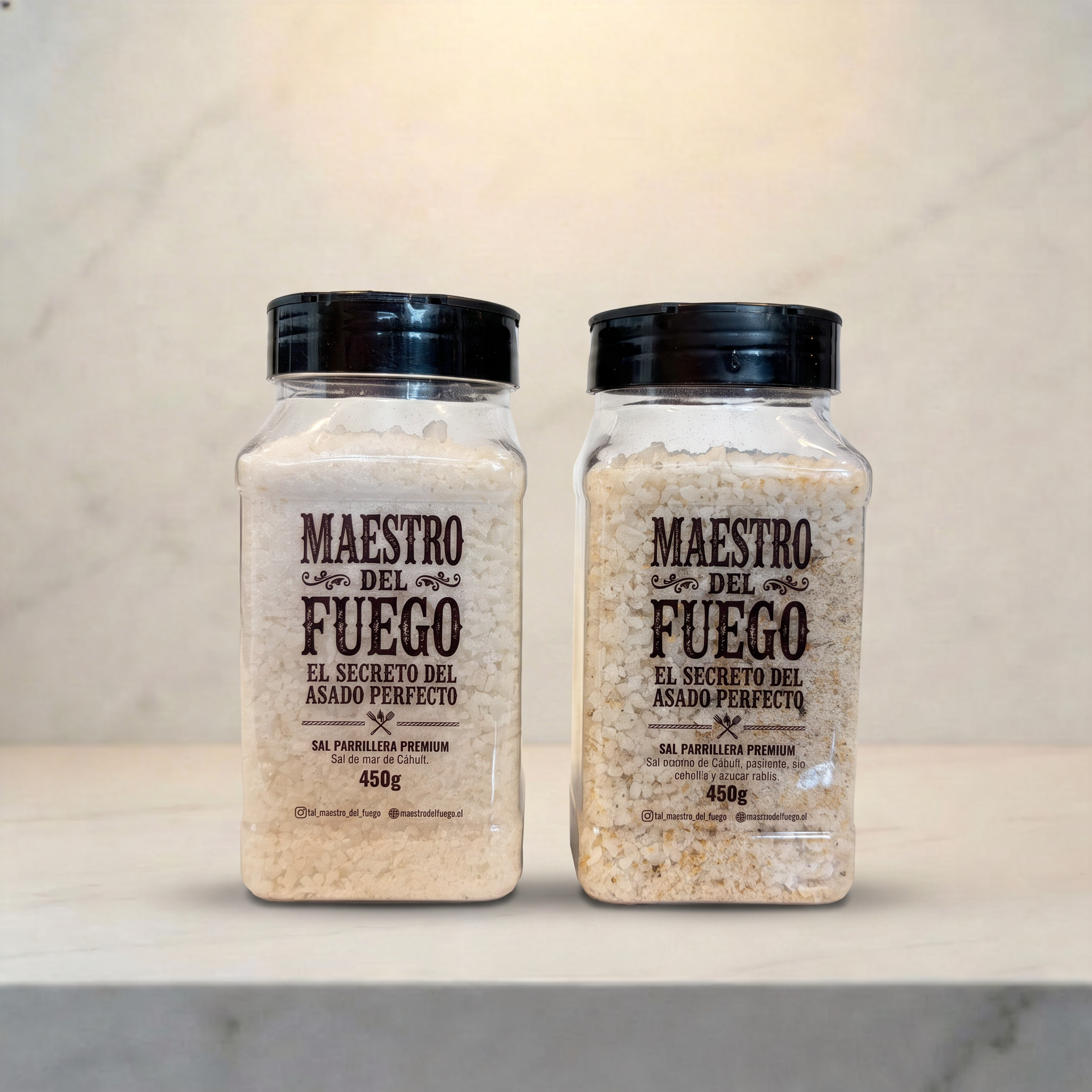 Pack 2 saleros 450g sal de mar + sal de mar especiada