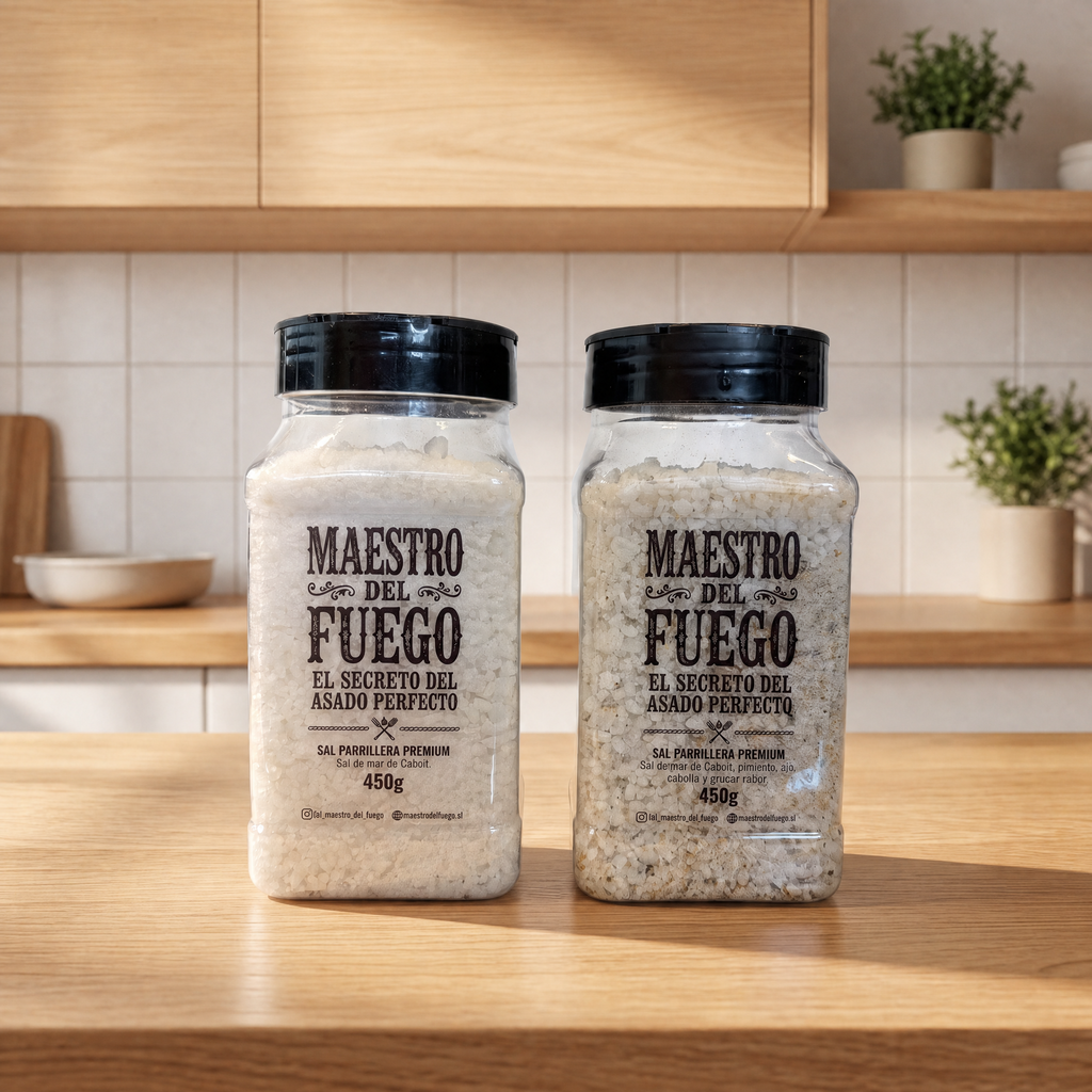 Pack 2 saleros 450g sal de mar + sal de mar especiada