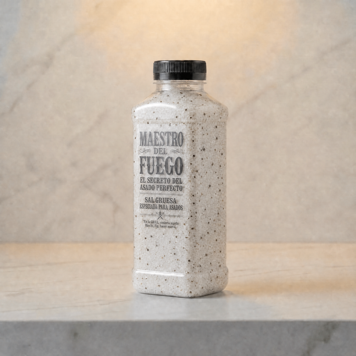 Sal de mar y pimienta premium, botella refill 450g.