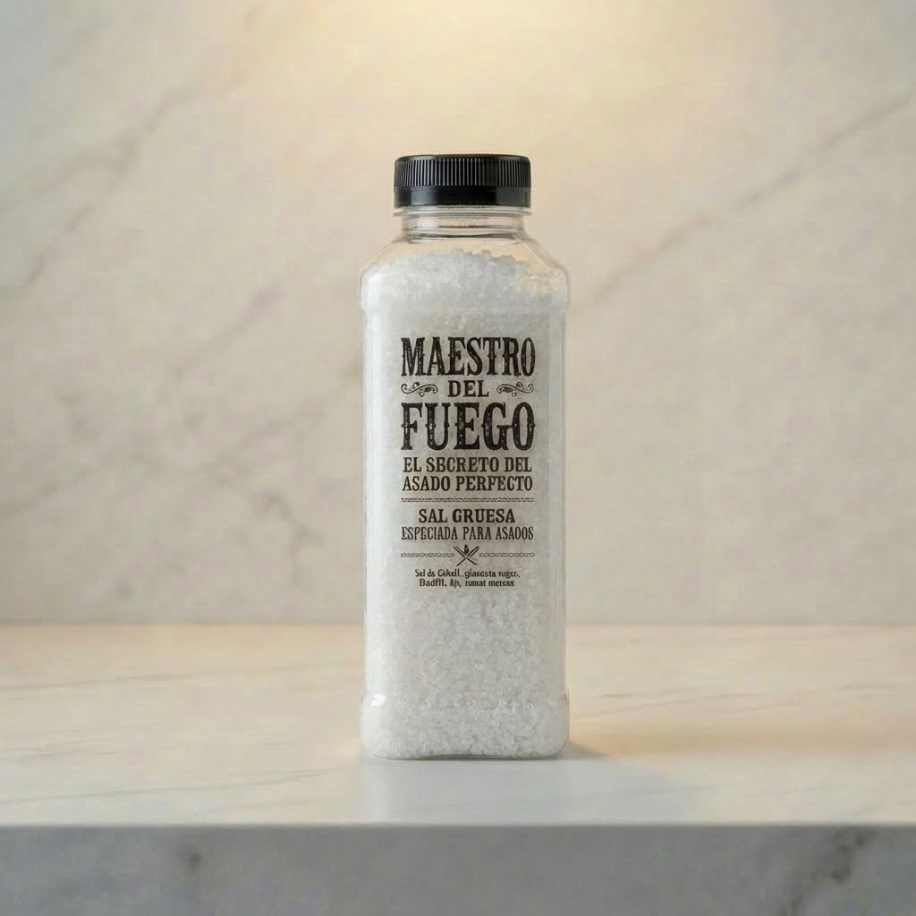 Sal de mar premium, pack molinillo 150g + botella parrillera 450g.
