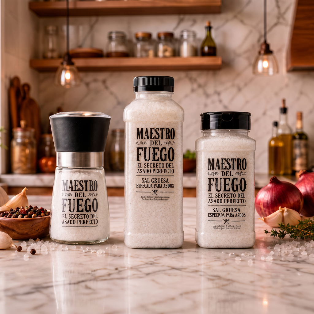 Pack sal de mar 3 formatos, molinillo 150g + salero 450g + refill 450g | 20% dcto.